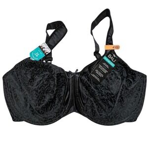 NWT - Bali Underwire Minimizer Bra Black Damask - Size 40DD